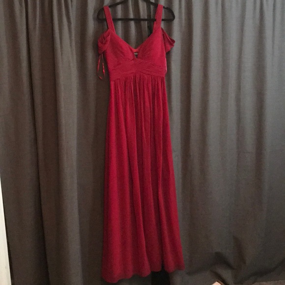 Lulus Wine Red Dress. Bridesmaid Dress - Picture 2 of 3